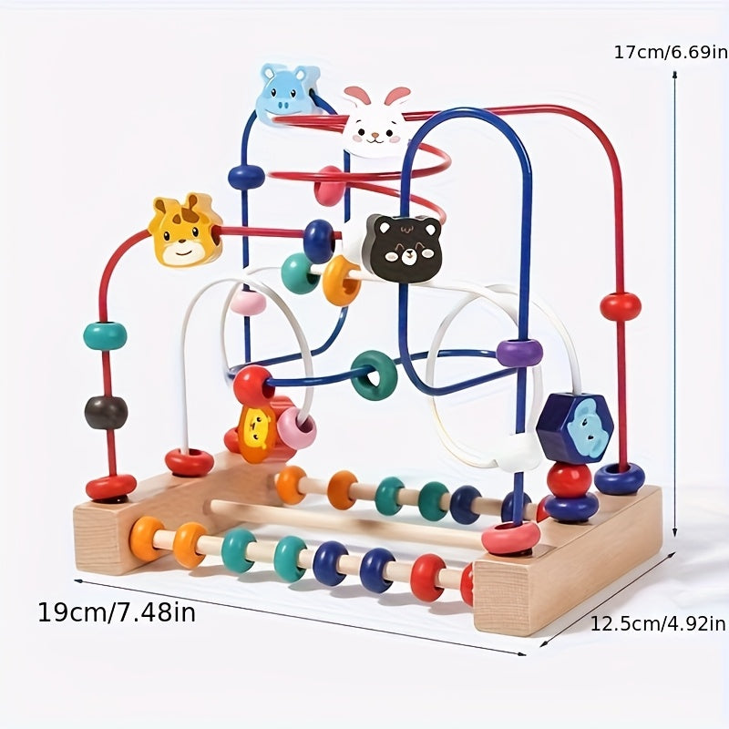 Baby Bead Maze Animal Roller Coaster Toy – Smart Animals Orbiting Bead Wire Puzzle for Infants & Toddlers | Premium Early Education Fine Motor Skills & Sensory Development Toy for Ages 1-3