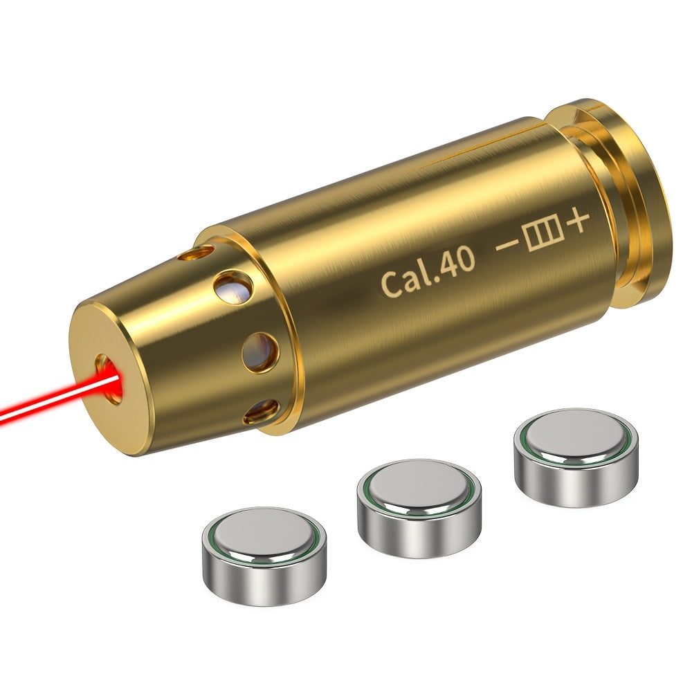 Red Laser Bore Sighter Multi-Caliber Firearm Sight Alignment Tool for 9mm 223rem 308win 45ACP 7.62 40SW 30-06 38SPL 12GA 44Mag 6.5mm, Copper Alloy Barrel Mount, 3 Battery Sets Included – Rifle Pistol Shotgun Accessory