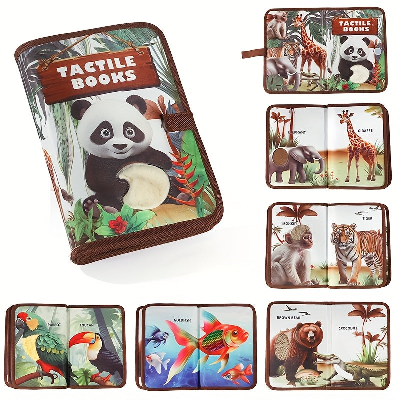 Animal Touch & Feel Book for Toddlers – Interactive Tactile Sensory Learning Book with Rip-Resistant Polyester Pages – Wildlife, Dinosaurs & Farm Animals – Cognitive Development Gift for Babies & Preschool Kids Ages 0-3