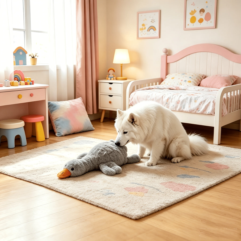Large Soft Duck Plush Toy for Dogs and Cats 20 Inch - Upgraded Embroidered Eyes Zipperless Washable Giant Duck Stuffed Animal Pet Toy, Dog Companion Toy for Large Medium Small Breeds, Multiple Colors