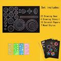 Magic Scratch Art Set for Kids DIY Rainbow Scratch Paper Painting Kit with Stencils Sheets and Stylus Creative No-Power Art Activity for Journal Drawing Scrapbook Christmas Halloween Easter Gift