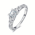 Princess Cut CZ Engagement Ring 925 Sterling Silver Platinum Plated – Cubic Zirconia Bridal Band Women Sizes 4-12, Silver Yellow Rose Gold, Wedding Promise Ring Gift Box