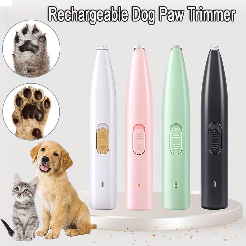 Pet Electric Hair Clipper for Dogs & Cats – Quiet Cordless Underfoot Paw Trimmer for Small Medium Large Breeds, USB Rechargeable Low Noise Grooming Kit