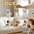 Pet Fur Keepsake Storage Box Set of 6 – Transparent Dog & Cat Hair Collection Cases with Whimsical Embellished Design, Decorative Hair Organizer & Memorial Keepsake Gift for Pet Owners