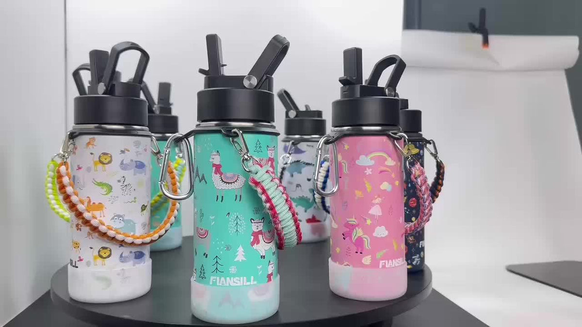 16oz Kids Stainless Steel Water Bottle – Vacuum Insulated, 3D Printed Design, Leak-Proof & BPA-Free, Cold 24H Hot 12H, Fun Styles for Boys & Girls – Perfect Gift for Students, School & Outdoor Activities