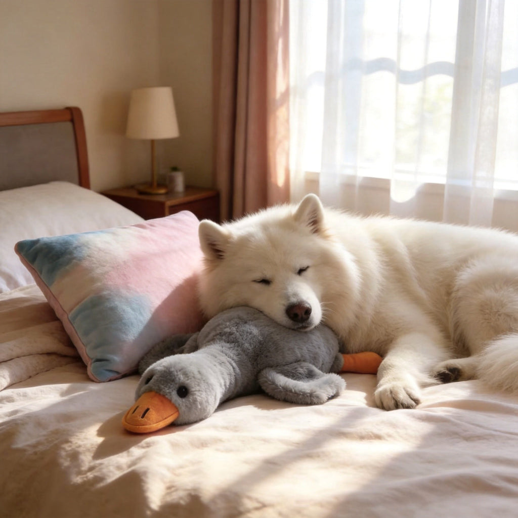 Large Soft Duck Plush Toy for Dogs and Cats 20 Inch - Upgraded Embroidered Eyes Zipperless Washable Giant Duck Stuffed Animal Pet Toy, Dog Companion Toy for Large Medium Small Breeds, Multiple Colors