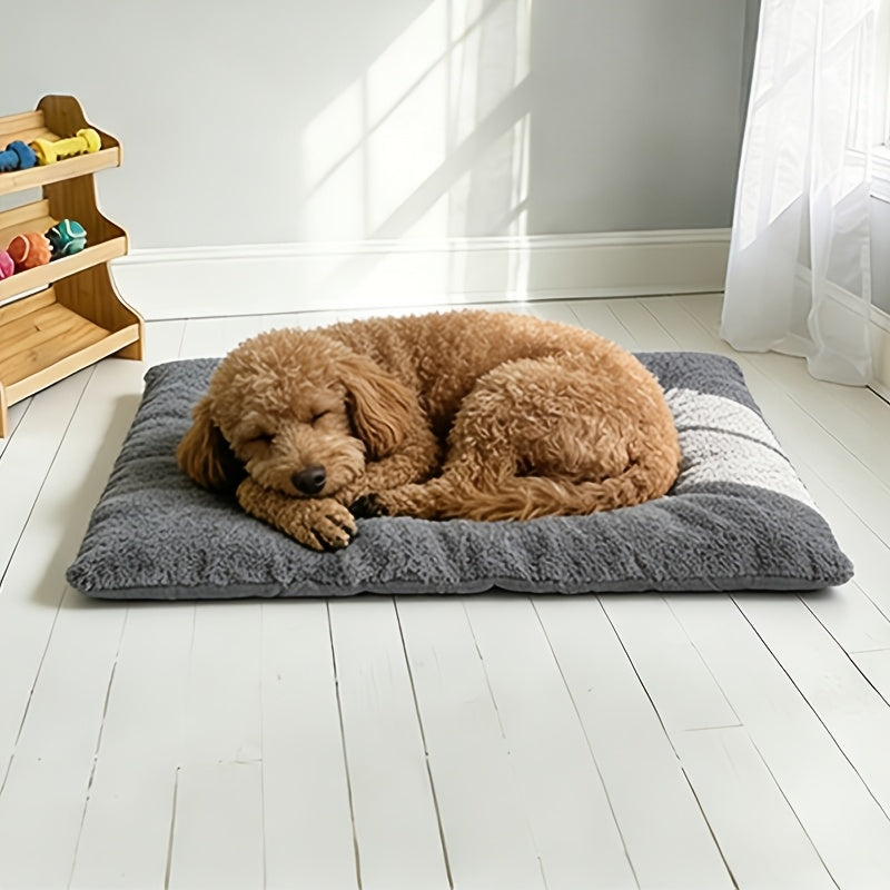 Warm Plush Dog Bed for Winter - Soft Thickened Pet Mat Kennel with Cozy Filling, Available in 3 Sizes for Small Medium Large Dogs & Cats, Indoor Pet House Sleeping Pad All-Season Comfort