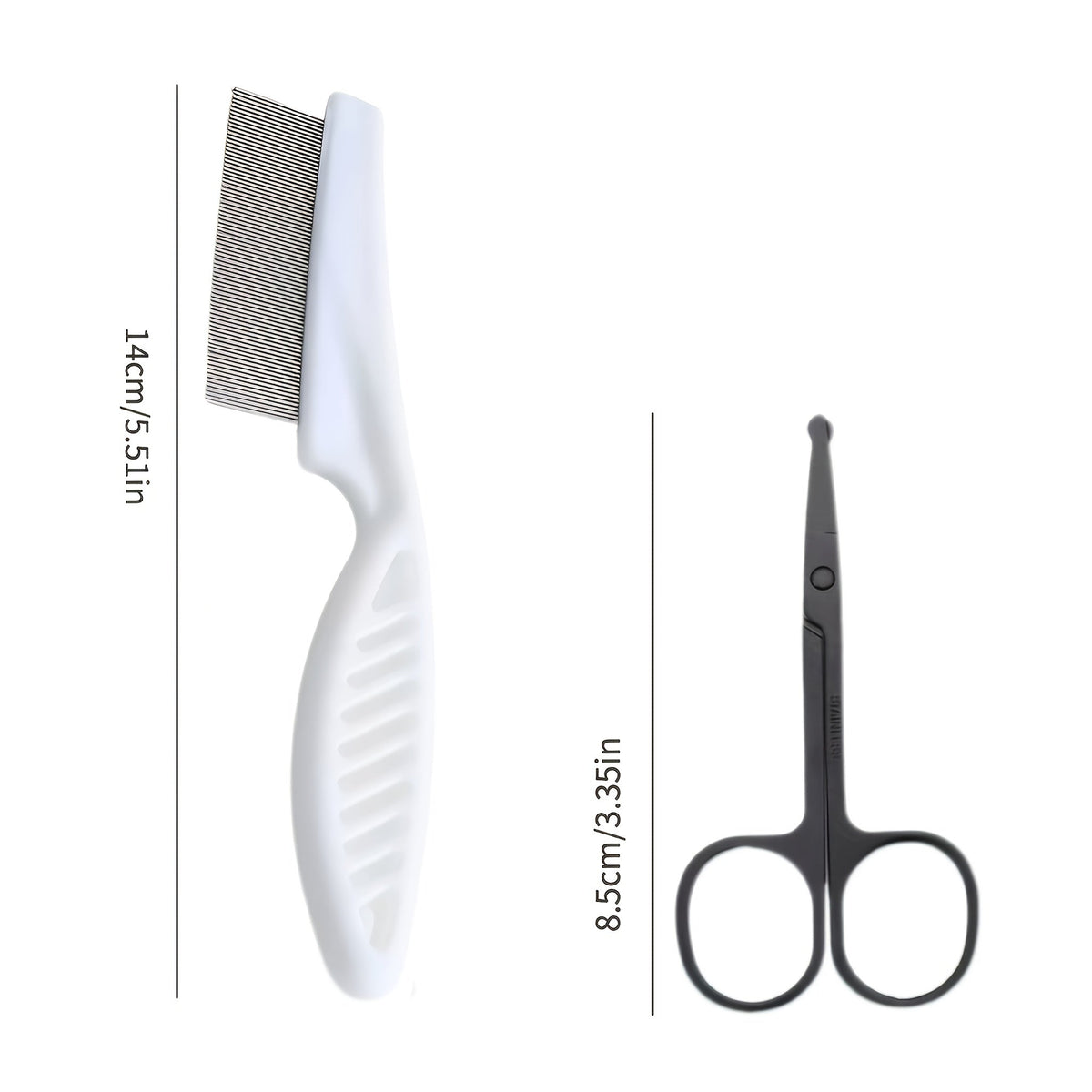 Pet Grooming Kit with Safety Scissors and Face Towel - 2-Piece Rounded-Tip Grooming Set for Cats and Dogs, Removes Tear Stains and Fur Knots, Safe Eye Area Trimming Tool for Pet Care
