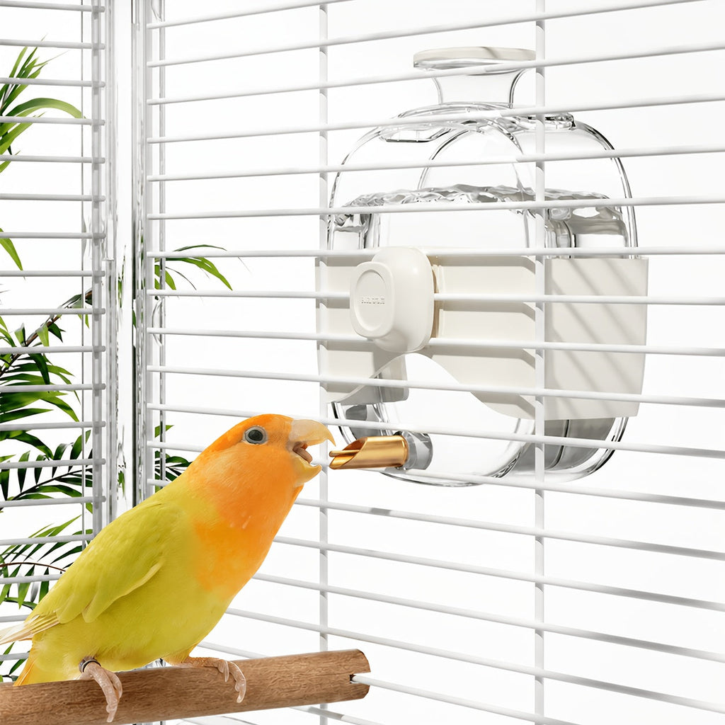 Bird Water Bottle for Cage – 15oz Large Capacity Anti-Drip Drinking Fountain with Metal Needle Nozzle for Cockatiels, Parakeets, Lovebirds & Small Birds, No-Drip Cage-Fixed Bird Feeder