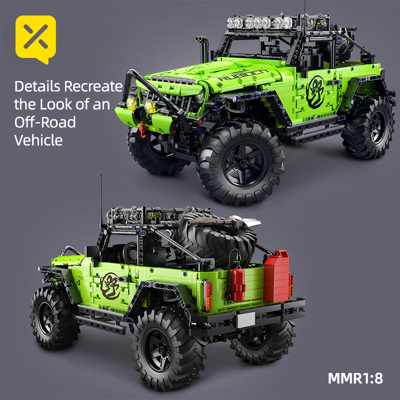 2372pcs 1:8 Scale Large Heavy Cross-Country Building Block Car with Domineering Large Tires – Detailed Off-Road Building Set Display Model Gift for Adults & Kids