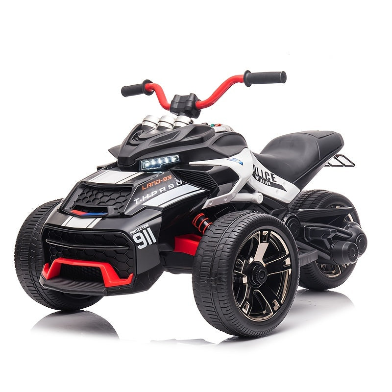 12V Kids Electric Ride On ATV 3-Wheeler for Ages 3+ – Dual 550W Motors, 40-60 Min Playtime, EVA Tires, Shock Absorber, LED Lights & Wireless Music – Battery Powered Ride On Car Gift for Boys & Girls – Black, Blue, Red, Yellow, Pink