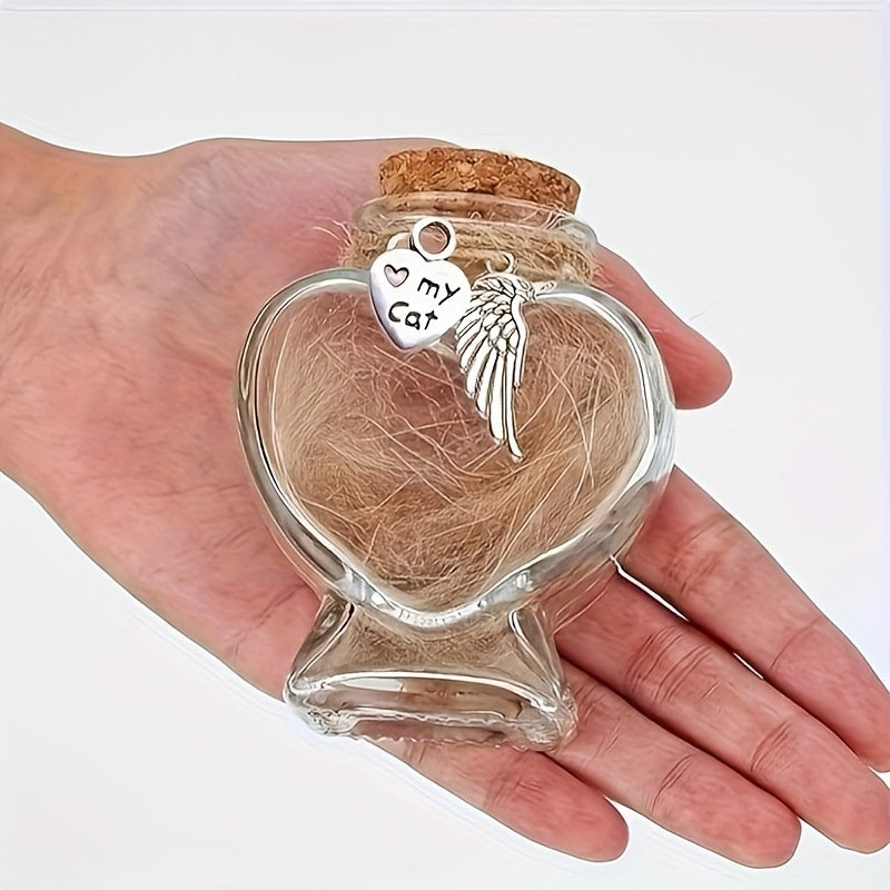Pet Memorial Hair Bottle Keepsake – Decorative Remembrance Box for Dog & Cat Fur, Heartfelt Pet Loss Gift & Memory Keepsake for Beloved Pets