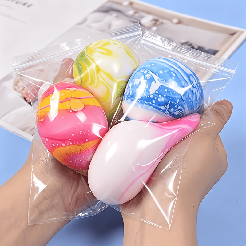 Giant Squeeze Stress Ball Toys 3 Pack - Slow Rising Rhyolite Texture Sensory Squishy Balls for Kids & Adults, Anxiety Relief Fidget Toy, Party Favors, Birthday Gifts, Classroom Prizes, Holiday Gifts (Random Colors)