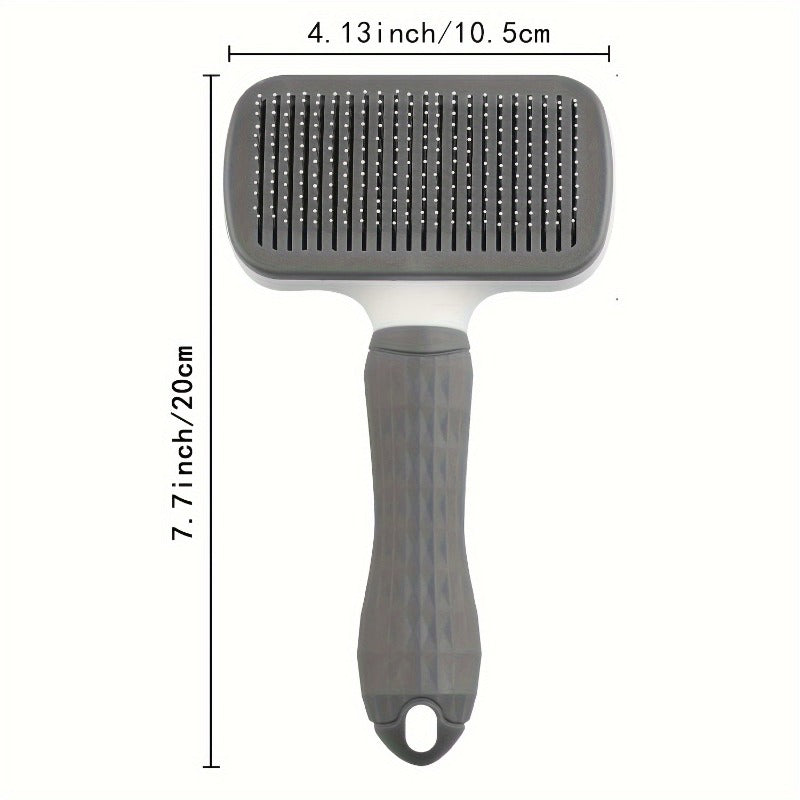 Self-Cleaning Pet Grooming Brush – Skin-Friendly Deshedding Massage Tool for Long & Short Haired Cats and Dogs – Easy Disassemble One-Click Clean Slicker Brush for Shedding Fur Removal