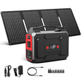 Portable Power Station 100W / 300W Solar Generator – AC Outlet, USB QC3.0, DC Port, LED Flashlight, High Capacity Battery Pack for Camping Hiking Road Trip CPAP Hurricane Emergency