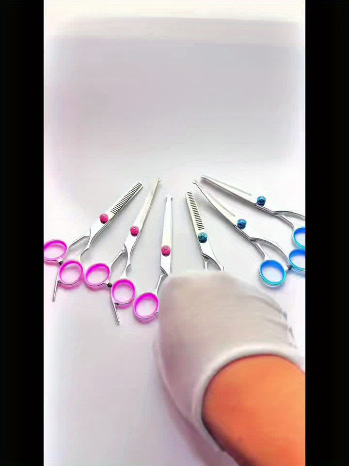 5-in-1 Dog Grooming Scissors Set - Professional Pet Grooming Kit with Safety Round Head, Thinning Shears & Clippers for Dogs Cats - Complete Pet Beauty Scissors Kit