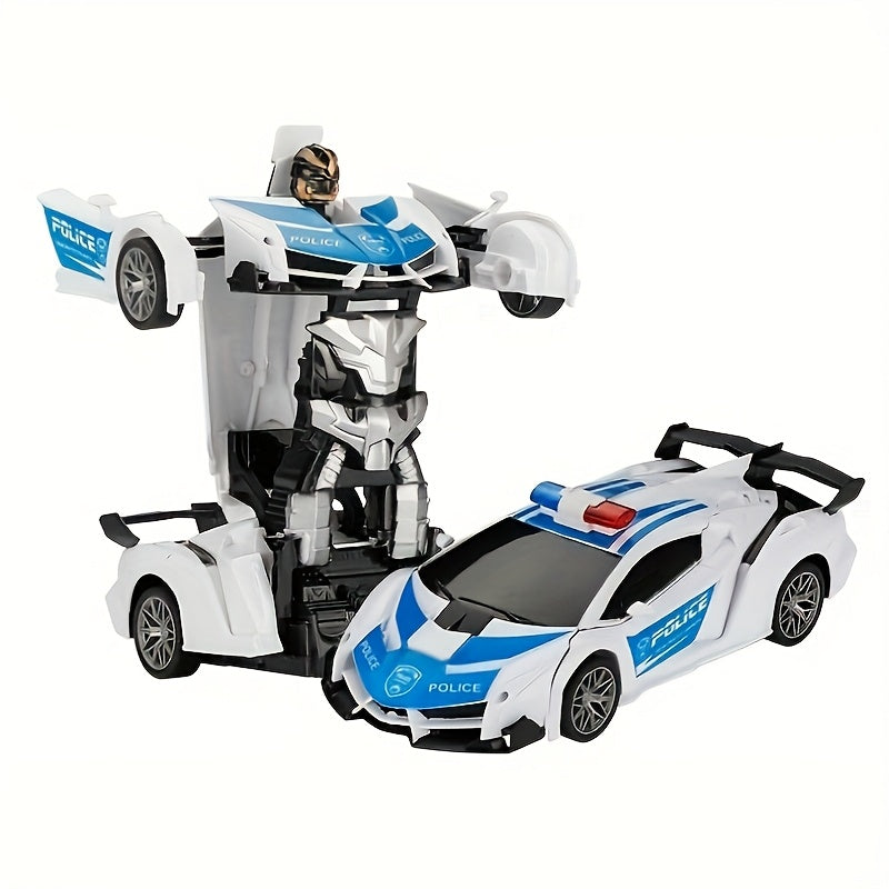 1:18 Scale Remote Control Car Robot Toy 2-in-1 One-Click Transformation 360° Drifting 2.4G RC Transforming Robot Car with LED Lights for Kids Boys Age 3+ Birthday Gift