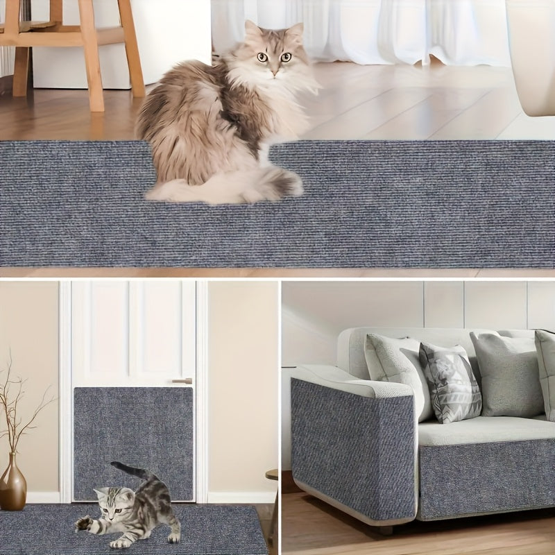 Cat Scratch Furniture Protector Tape 11.81x118.11 Inch Adhesive Anti-Scratch Guard for Sofa Couch Chair Carpet Deterrent Strip Prevent Cat Claws Damage Light Grey Brown Black Blue