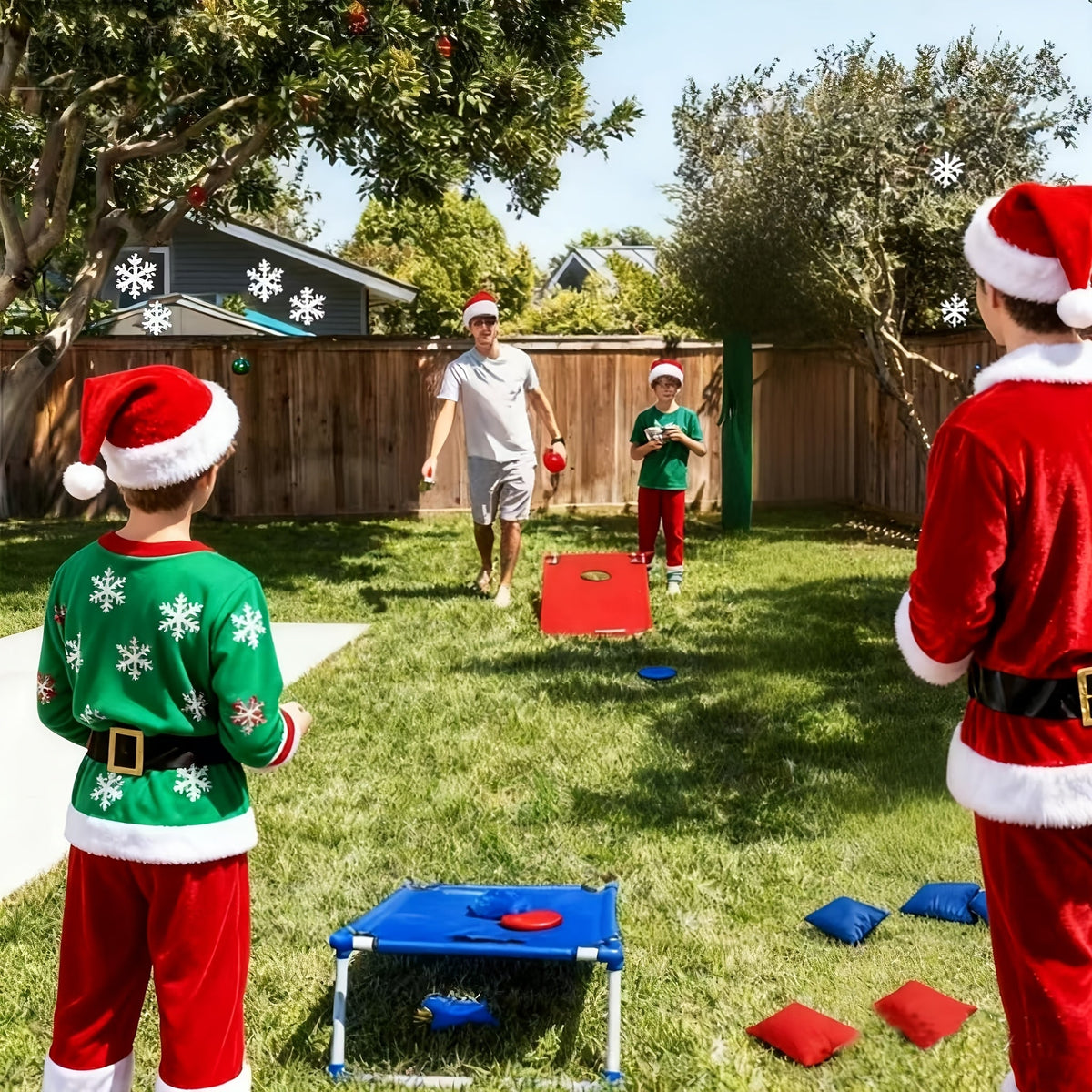Cornhole Game Set 2 Boards 6 Bean Bags Storage Bag Indoor Outdoor Backyard Lawn Game for Kids Adults Family Fun Camping Beach Party Tailgate BBQ Yard Entertainment Christmas Halloween Gift