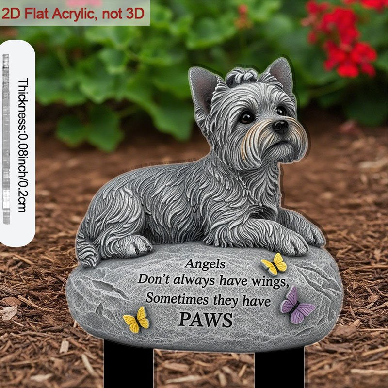 Acrylic Dog Memorial Garden Stake – 9-Inch 2D Flat Outdoor Grave Site Tribute Stake, Cute Dog Whispers of Love Design, Pet Loss Remembrance Marker for Garden Yard Cemetery, Healing Memorial Gift
