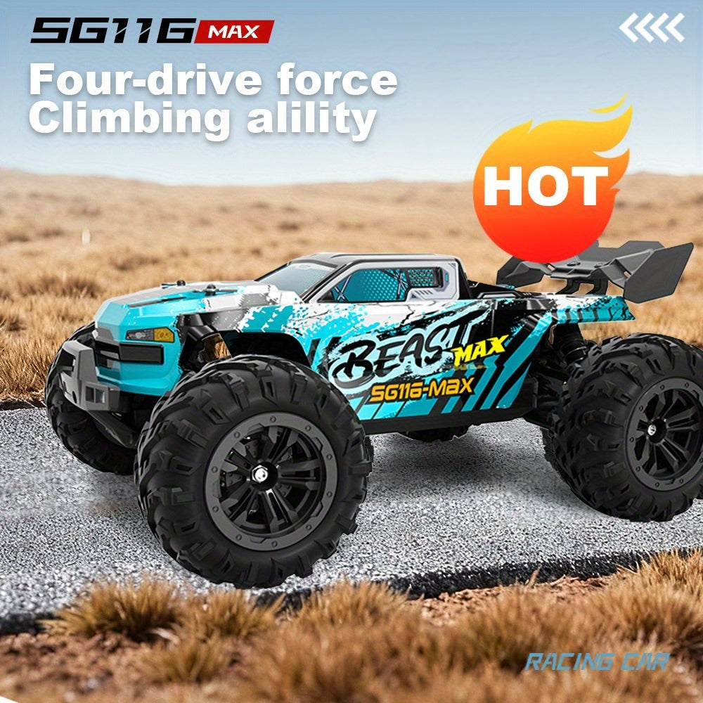 Brushless 4WD RC Off-Road Car 80KM/H High Speed - Dual Battery Edition, Advanced Suspension, All-Terrain Performance, Professional Grade Remote Control Car for Adults - Blue