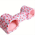 Hamster Hideout Tunnel Villa for Small Pets, All-Season Polyester Nest with Tunnel for Guinea Pigs, Sugar Gliders & Small Animals, Cozy Plush Hideout House for Hamsters, Warm Small Pet Sleeping Bed