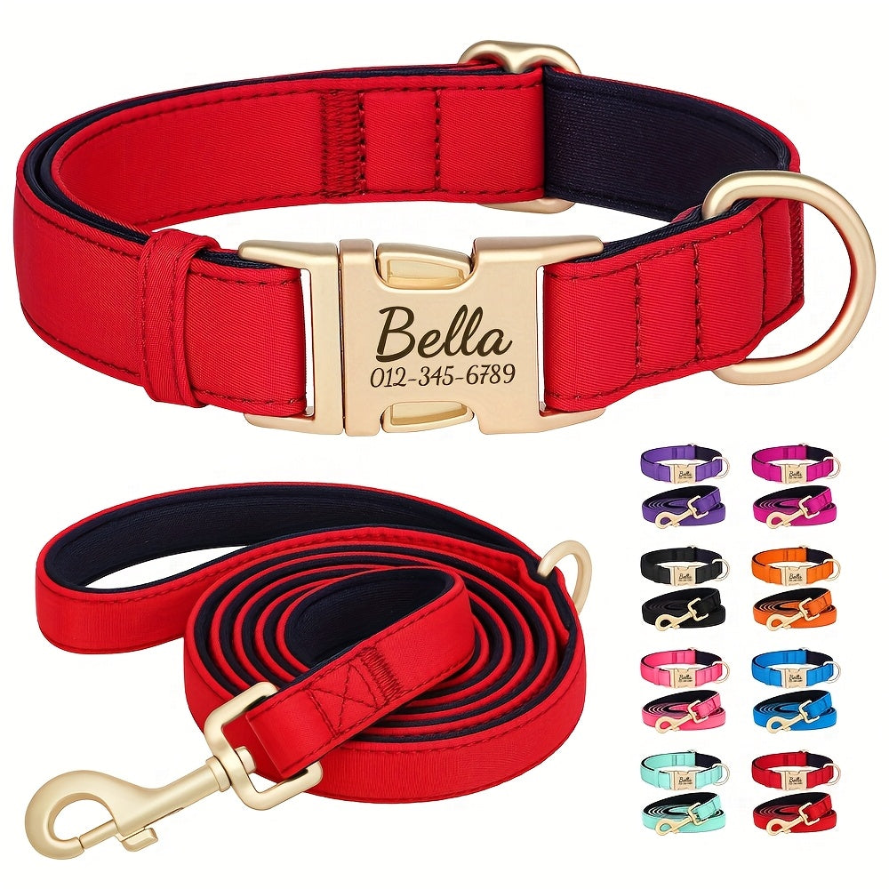 Customizable Nylon Dog Collar with Quick-Dry Diving Cloth Lining – Soft Comfortable Durable Collar for Small Medium Large Dogs – Personalized ID Info Dog Collar for Daily Walking & Outdoor Activities
