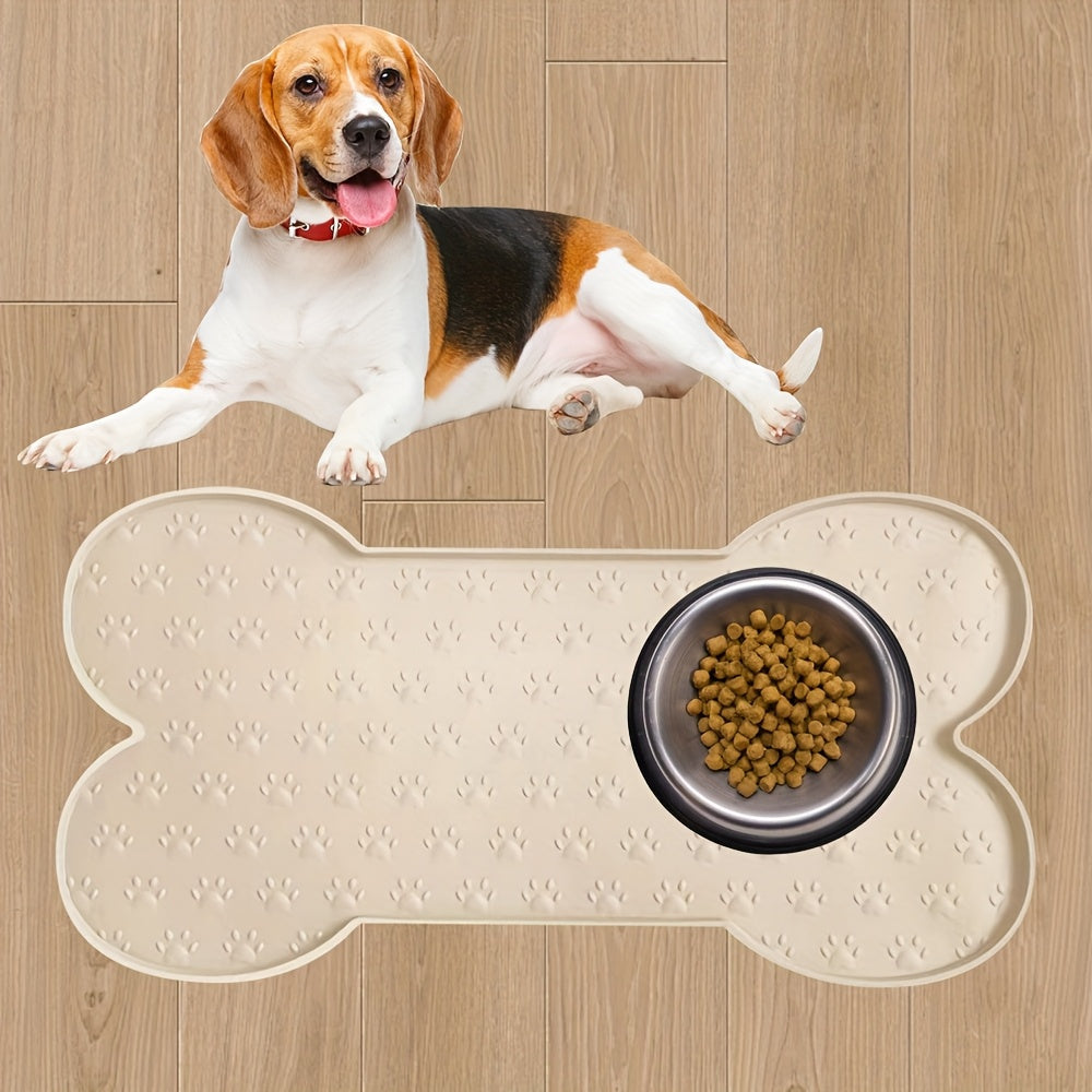 Silicone Pet Feeding Mat for Dogs – Non-Slip Waterproof Food Bowl Mat Easy to Clean – Dog Placemat for Food & Water Bowls in Black, Apricot, Pink & Gray