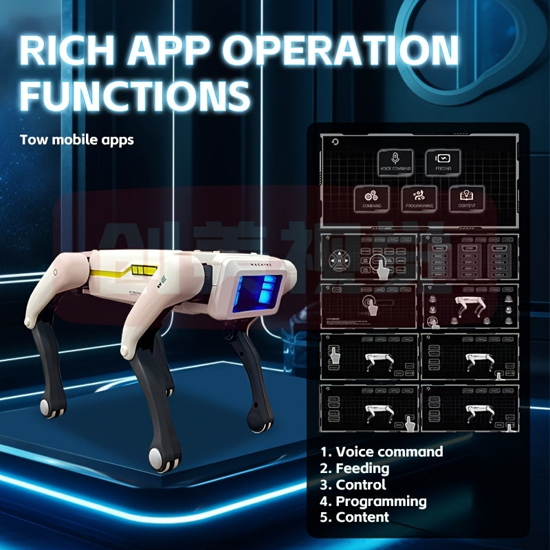 Smart Robotic Dog Toy - AI Voice Control Robot Dog with App & Remote Control, 92-Foot Range, Voice Commands, Interactive Robot Pet for Kids Adults | Top Christmas Birthday Holiday Gift