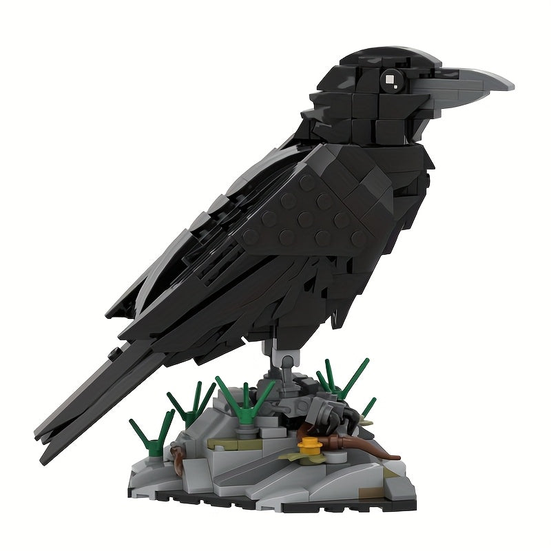 MOC 357 Piece Raven Building Blocks Set – Animal Bird Brick Model Kit – Creative STEM Construction Toy for Teens & Adults – Halloween, Christmas & Birthday Gift Idea for Bird Lovers & Collectors