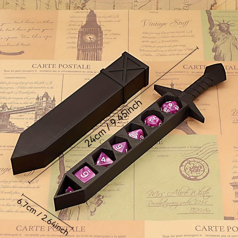 Dice Sword Set for DnD RPG Tabletop Games - Unique Novelty Dice Holder Sword Fits Standard 22mm Dice, Assorted Colors, Perfect Gift for Dungeon Masters, Collectors & Board Game Enthusiasts