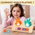 Kids Finger Math Counting Board Set – 13 Digit Blocks, 10 Cards, 2 Bases & Bracket, STEM Addition Subtraction Learning Toy, Preschool Gift for Christmas Halloween