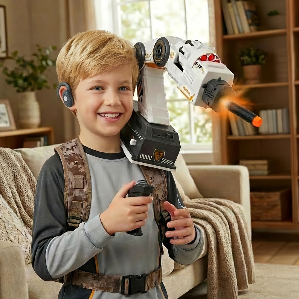 Wearable Shoulder Mounted Mechanical Arm Soft Bullet Launcher Foam Blaster Tracking Gun for Kids Boys Ages 8 Plus Outdoor CS Battle Shooting Game Birthday Gift