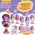 Princess Dress-Up Magnetic Sticker Quiet Book for Girls Age 3+, Reusable DIY Magnetic Princess Paper Doll Playset with Cute Cartoon Characters, Fridge Magnet Activity Toy, Christmas Halloween Birthday Gift