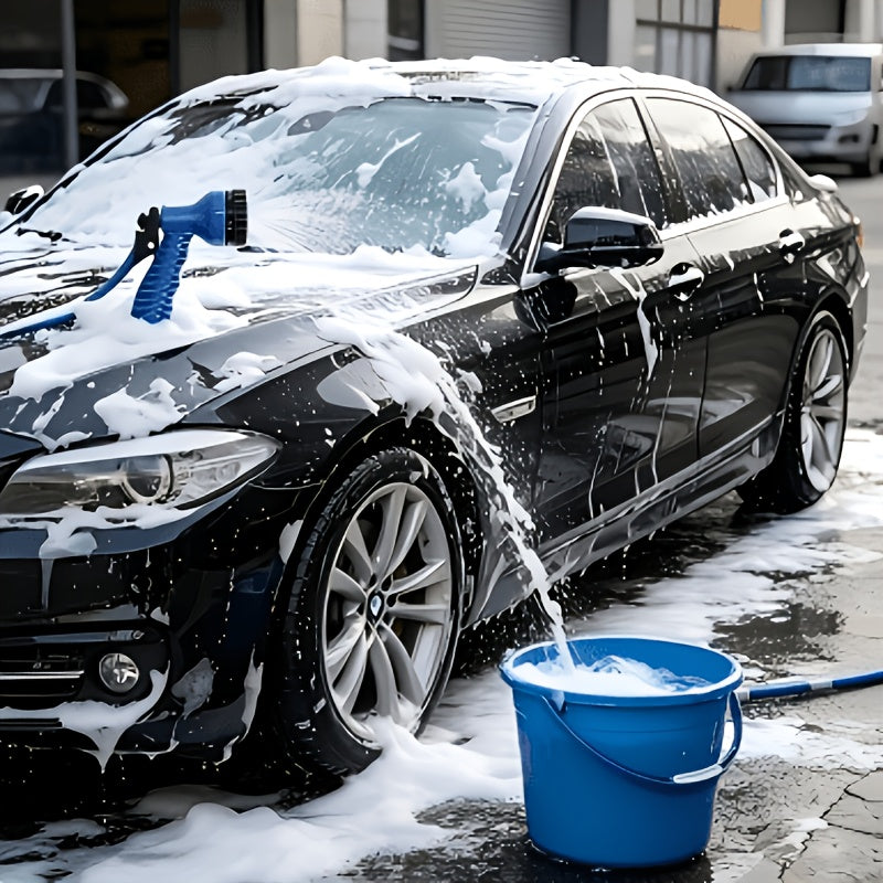 100 Ft Car Wash Hose with 7-Pattern High-Pressure Spray Nozzle – Kink-Free, Lightweight & Rustproof Garden Hose for Car Washing, Lawn, Camping & Outdoor Cleaning