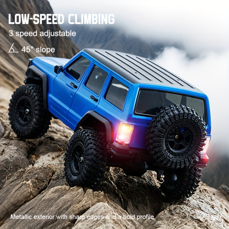 1:18 Scale RC Rock Crawler 4x4 All Terrain Remote Control Car – High-Torque Diamond Axles, LED Lights, Heavy-Duty Chassis – Extreme Off-Road RC SUV for Adults & Kids – White, Gray, Blue, Green