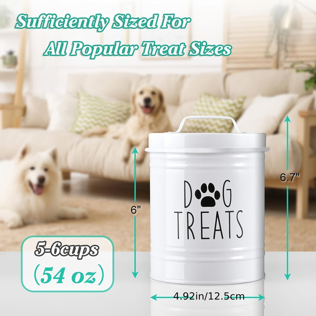 Pet Food Storage Container with Lid - Moisture-Proof Iron Dog Food Bucket Country Farmhouse Style Airtight Dry Food Keeper for Dogs Cats Black White Kitchen Pet Organizer Gift
