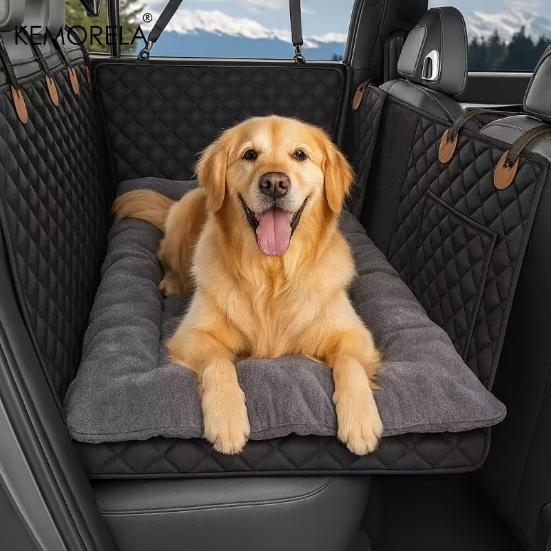 Extra Large Plush Dog Bed Sofa - Thickened Ultra-Soft Polyester Pet Mat with Headrest & Raised Edges, Comfortable Durable Couch Bed for All Dog Breeds, 2 Colors (Grey/Light Coffee)