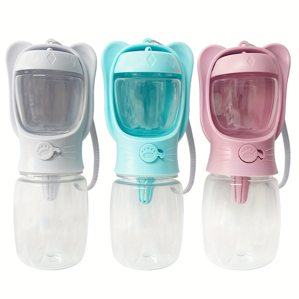 Portable Dog Water Bottle with Food Container - 2-in-1 Outdoor Pet Water Dispenser for Walking Hiking Travel, Leak-Proof Puppy Water Bottle for Dogs & Cats