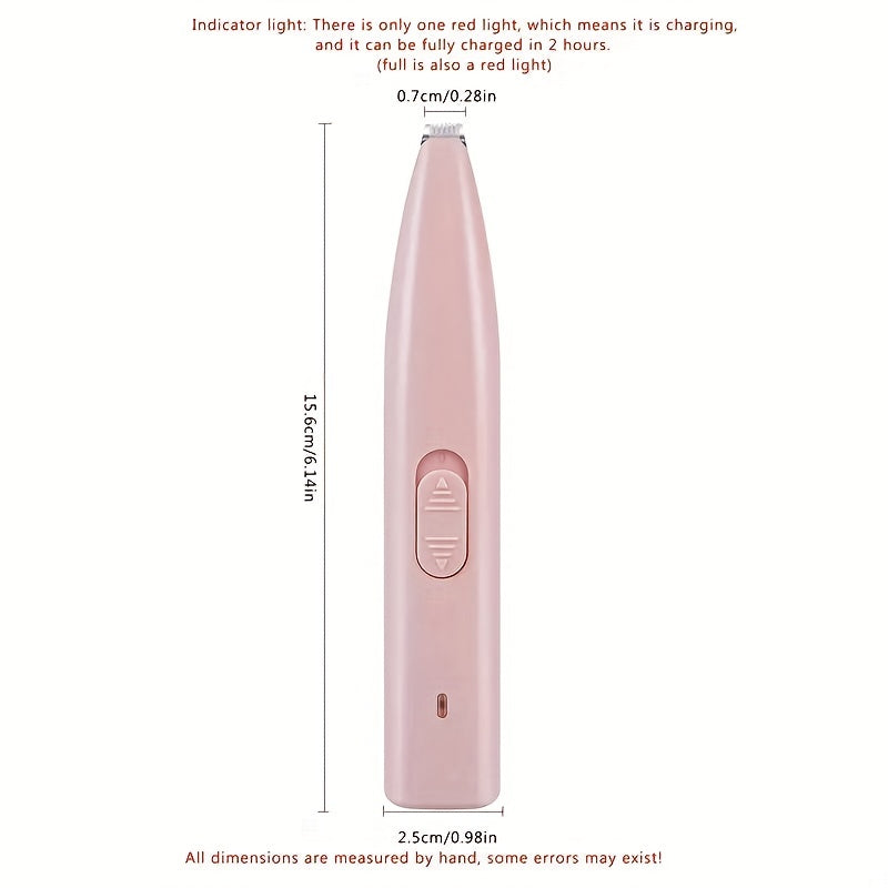 Pet Electric Hair Clipper for Dogs & Cats – Quiet Cordless Underfoot Paw Trimmer for Small Medium Large Breeds, USB Rechargeable Low Noise Grooming Kit
