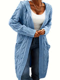 Women's Collarless Knit Cardigan – Minimalist Solid Color Polyester Casual Open Layer for Fall & Winter in 19 Colors