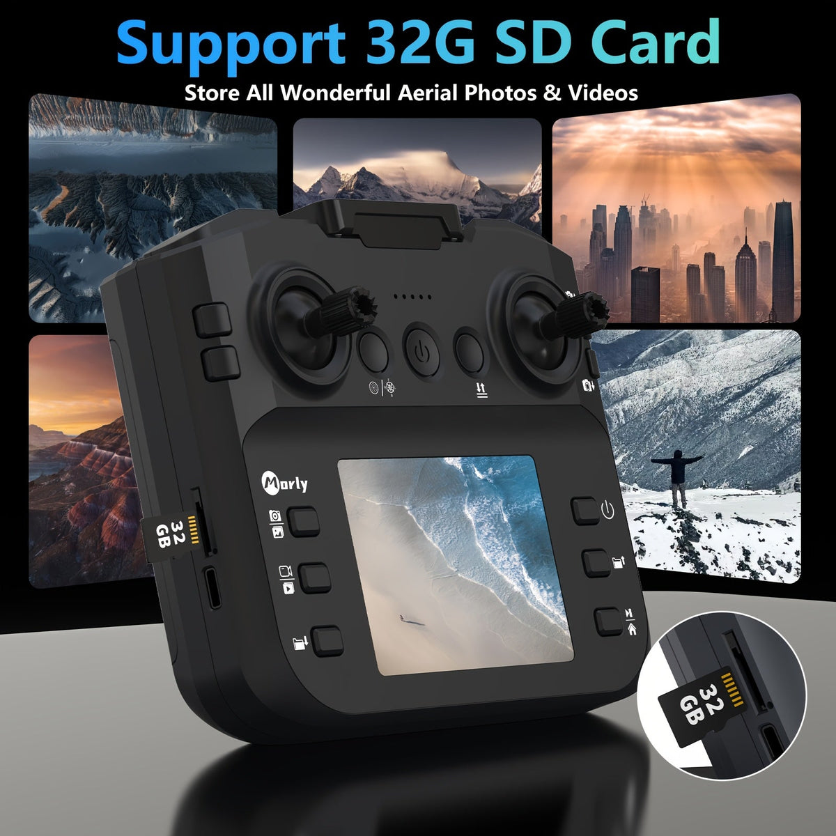 Drone with Camera for Adults Brushless Motor Dual Camera with Screen Remote Controller, Altitude Hold, 3D Flips, Headless Mode, SD Card Support, 3 Speeds, One-Key Takeoff & Landing – RC Quadcopter for Beginners & Adults