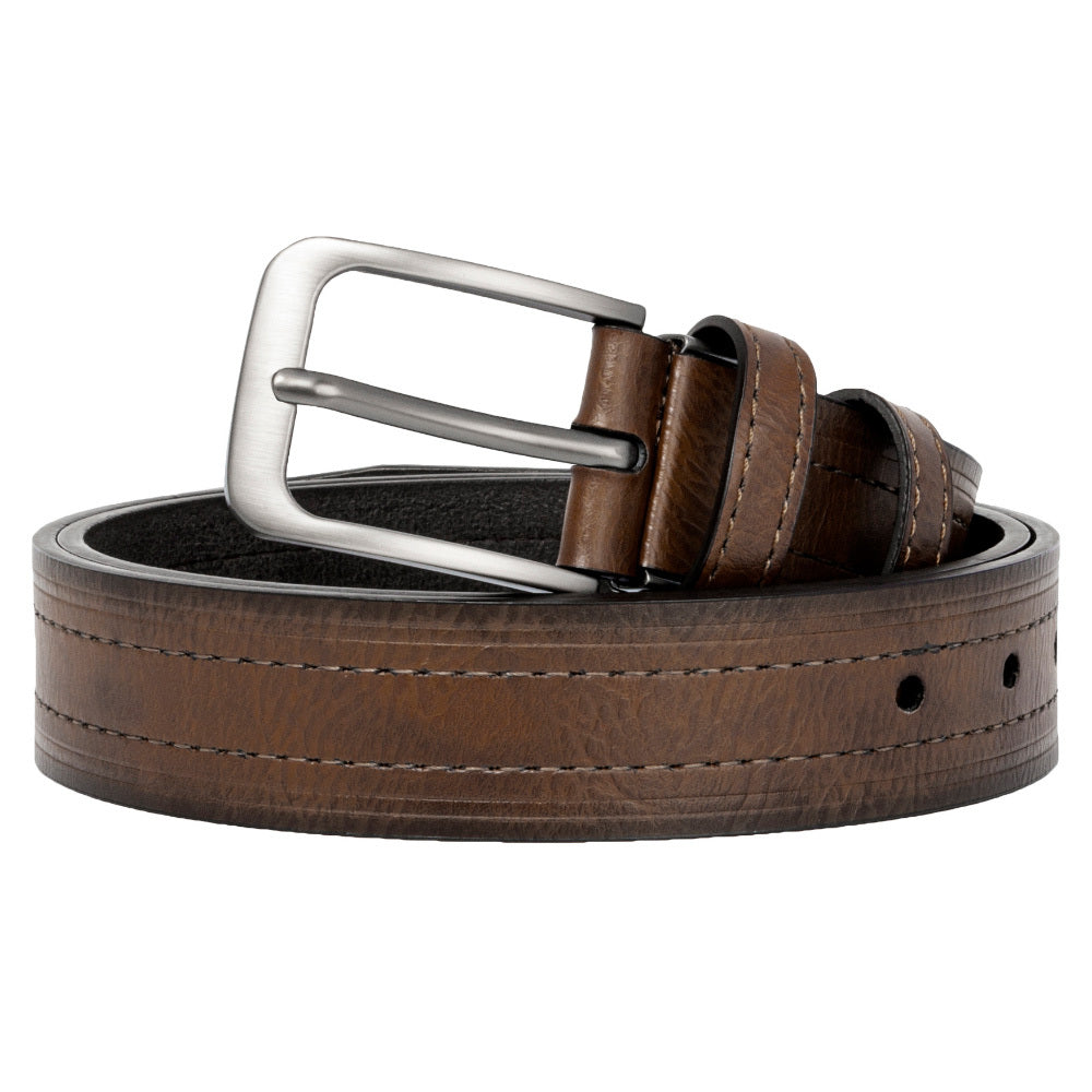 2-Pack Men's Genuine Cowhide Leather Belt with Gift Box – Adjustable Pin Buckle Classic Vintage Jeans Belt for Men, Sizes 30"-52"
