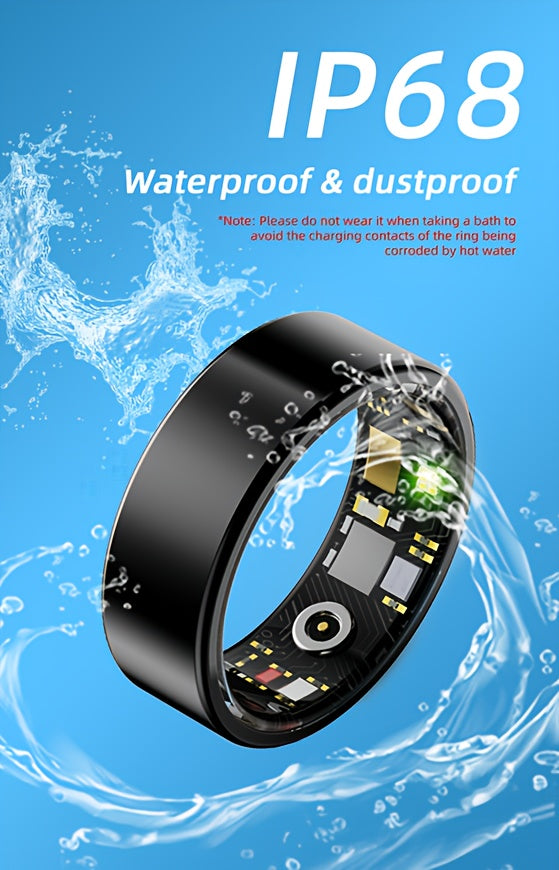 Smart Ring Fitness Tracker for Women Men Step Counter Calories HRV Stress Monitor Heart Rate 100+ Sports Modes IP68 Waterproof Health Ring iPhone Android Compatible