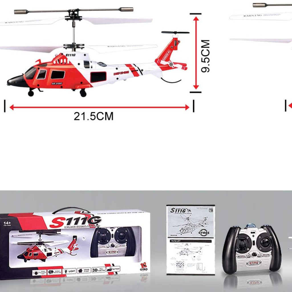 SYMA S111G Coast Guard RC Helicopter - 3CH Infrared Gyro Mini Indoor Helicopter with LED Lights, 8.7" Palm Size, Beginner-Friendly, 5-6 Min Flight Time, Perfect Gift for Kids & Adults
