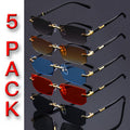Frameless Gradient Sunglasses 5-Pack for Men & Women – No-Frame UV Eyewear in 5 Colors (Gray, Red, Blue, Black & Brown), Lightweight Casual Sunglasses for Daily Wear & Parties