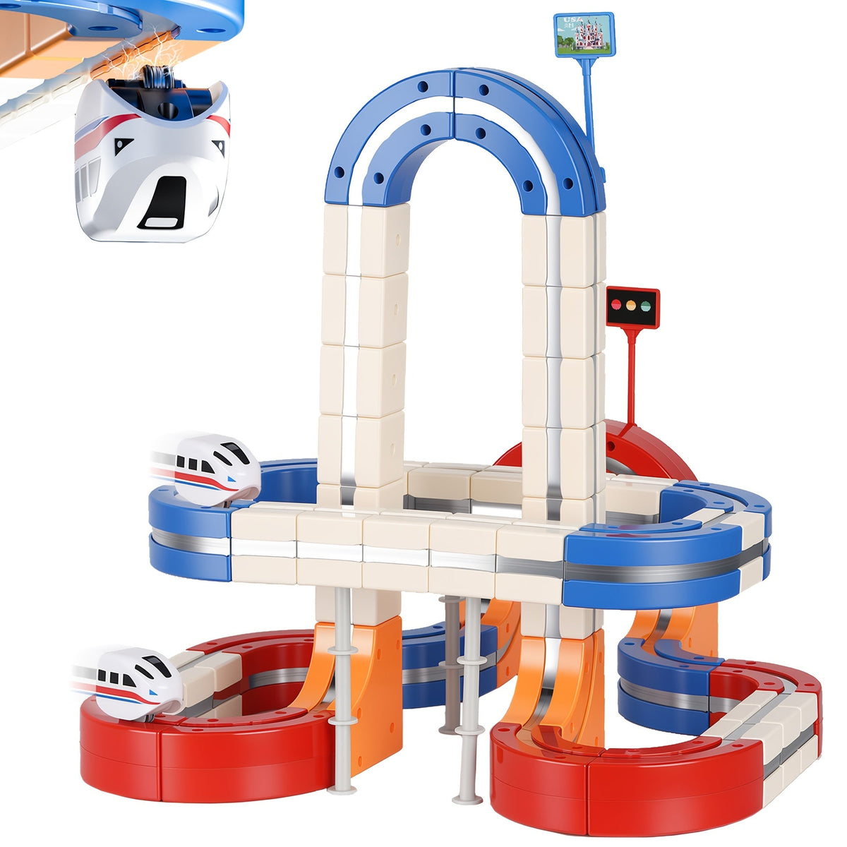 151pcs Double-Sided 3D Gravity-Defying Race Track Set with 2 Cars - Flexible Modular Building Kit, STEM Educational Toy for Kids, Loop Track Infinity Cube | Best Birthday Christmas Gift for Boys Girls