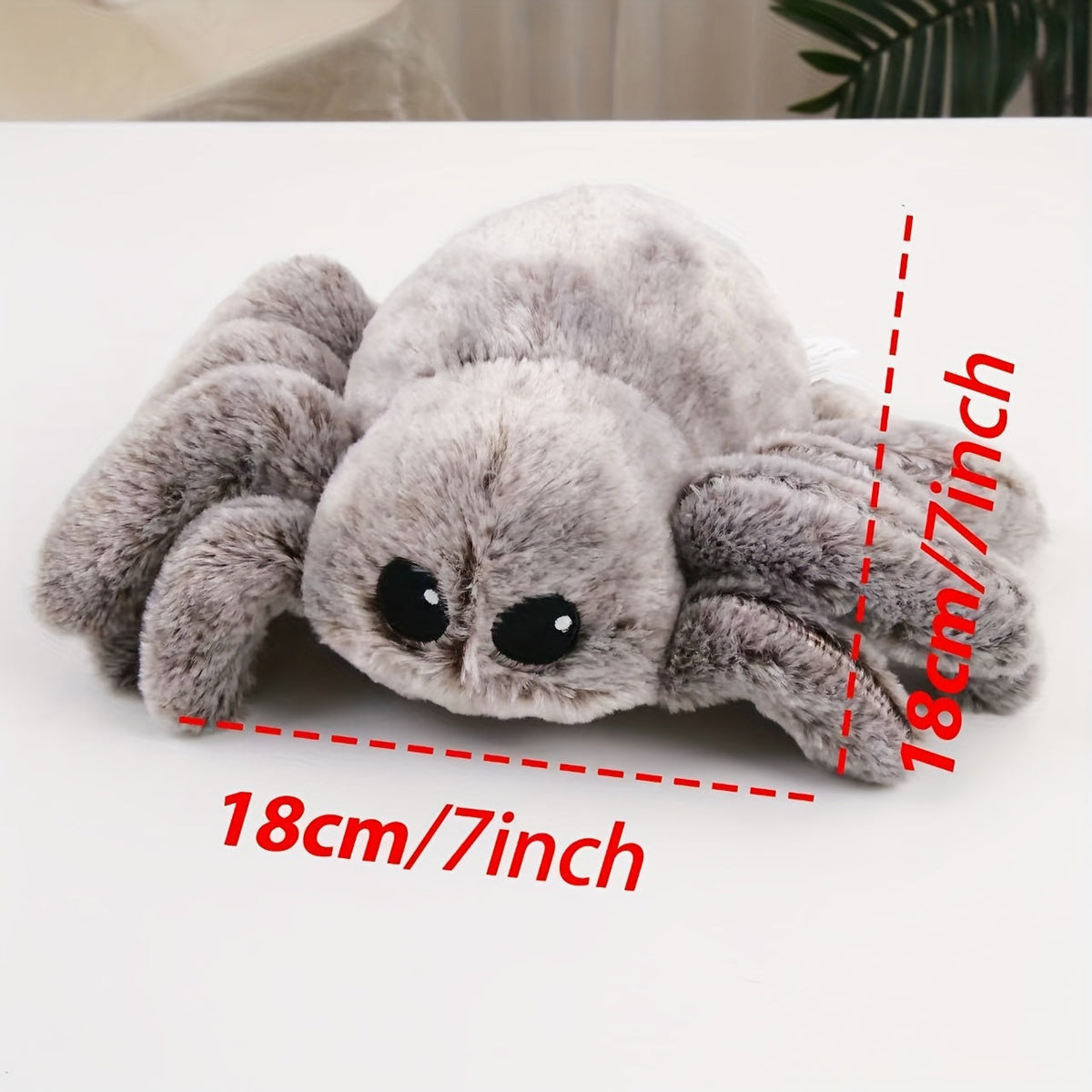 Cute Baby Spider Soft Plush Stuffed Toy Cartoon Movie Character Doll Super Soft Gray Kids Birthday Christmas Gift W-112