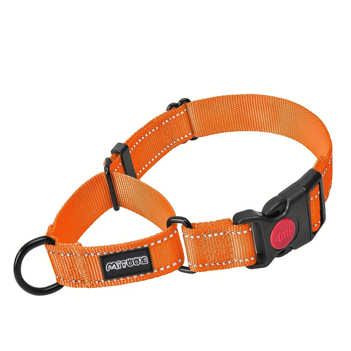 Reflective Dog Collar with Safety Locking Buckle - 1 Inch Wide, Adjustable for Small Medium Large Dogs, Night Visibility Training Collar