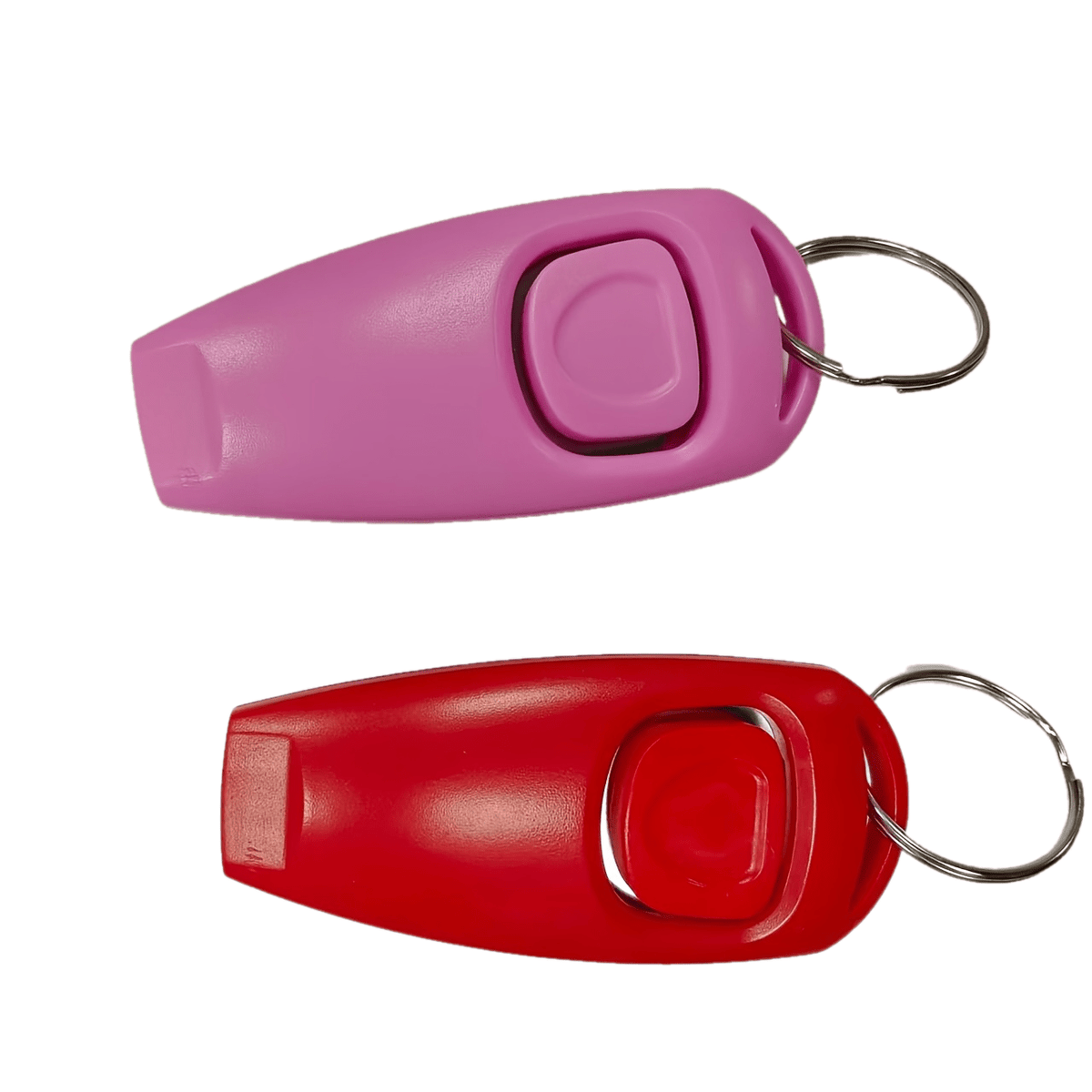 Dog Training Clicker 2 Pack - Professional Pet Clicker Trainer for Dogs Puppies and Cats, Positive Reinforcement Dog Obedience Training Tool with Wrist Strap, Pink and Red